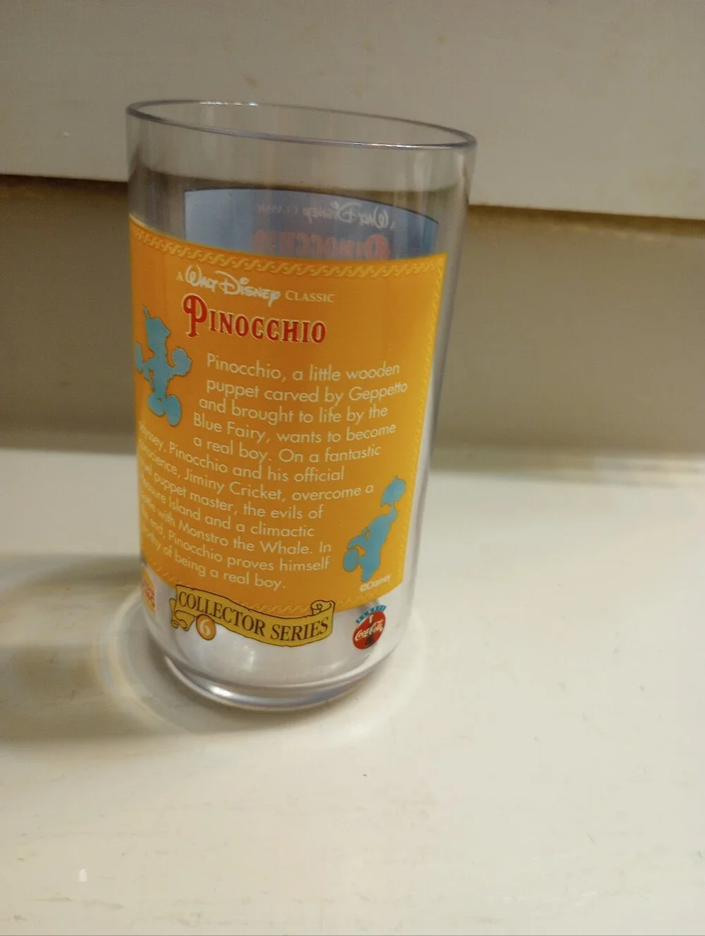 Burger King And Disney Pinocchio Promotional Plastic Cup 1994